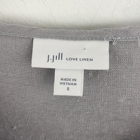𝅺J. Jill Love Linen 100% Linen Gray Top Sz S - Picture 3 of 6